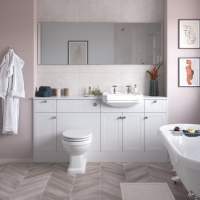 Vouille 510mm Floor Standing 2 Door Basin Unit & Basin - White Gloss