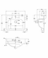 Bayswater Fitzroy 595mm 1 Tap Hole Basin & Full Pedestal