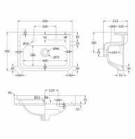 Bayswater Fitzroy 500mm 1 Tap Hole Basin & Full Pedestal