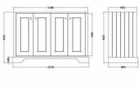 Bayswater 600mm 2-Door Traditional Basin Cabinet - Stifkey Blue