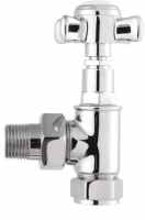 Bayswater Traditional Angled Thermostatic Radiator Valve Set - Rounded - Chrome