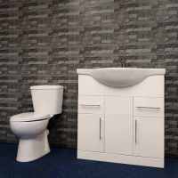 Neptune 250 - Grey Grout Line Tile - Tile Effect PVC Plastic Wall & Ceiling Cladding - 2.7m - 4 Pack