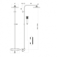 Kartell Plan Thermostatic Bar Shower Valve With Riser Rail & Rain Head