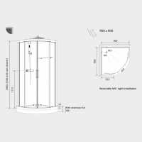 Kinedo Horizon 800mm Recessed Pivot Door Self Contained Shower Pod