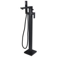 Buff Floor Standing Bath/Shower Mixer - Matt Black