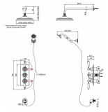 Element Thermostatic Concealed Shower Valve with Fixed Rain Head & Hand Set - Kartell UK