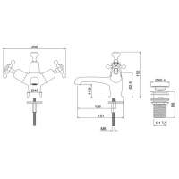 Sagittarius Axis Monobloc Basin Mixer Tap with Sprung Waste