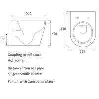 RAK Feeling Matt Grey Rimless Back To Wall Toilet & Soft Close Seat