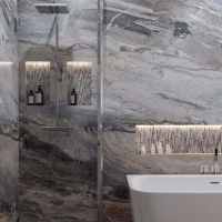 Multipanel Grey Marble Shower Panels