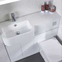 Carlo 1000 P Shape Bathroom Vanity & Toilet Unit - Gloss White - Right Hand