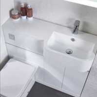 Carlo 1000 P Shape Bathroom Vanity & Toilet Unit - Matt Grey - Left Hand