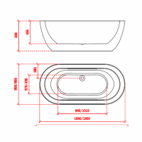 Elmstead Roll Top Bath - 1500 x 745 - Bespoke Colour - BC Designs