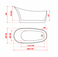 Charlotte Edwards Admiralty 1800 x 855mm Modern Freestanding Bath