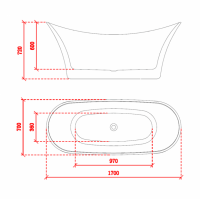 Charlotte Edwards Eris 1500 x 750mm Freestanding Bath