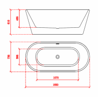 Charlotte Edwards Admiralty 1670 x 730mm Modern Freestanding Bath