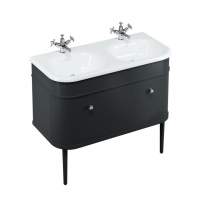 Burlington Chalfont Matt Black 650mm Single Drawer Traditional Vanity Unit & Basin