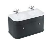 Burlington Chalfont Matt Black 1000mm Traditional Vanity Unit & Double Basin