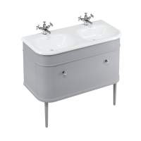 Burlington Chalfont Matt Black 1000mm Traditional Vanity Unit & Double Basin