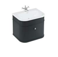 Burlington Chalfont Matt Black 650mm Single Drawer Traditional Vanity Unit & Basin