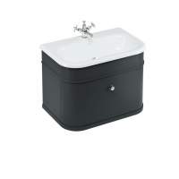 Burlington Chalfont Matt Black 750mm Single Drawer Traditional Vanity Unit & Basin