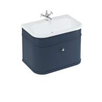 Burlington Chalfont Matt Blue 750mm Single Drawer Traditional Vanity Unit & Basin