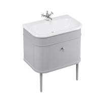 Burlington Chalfont Matt Grey 650mm Single Drawer Traditional Vanity Unit & Basin