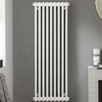 Zehnder Charleston Vertical 2 Column Radiator - White (H)1800 x (W)398