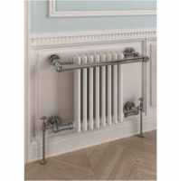 Blenheim Traditional Towel Radiator, 574 x 1362, Chrome & White, Holborn London 1855