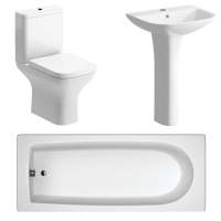 Crest Bathroom Suite, 560mm Basin, Close Toilet & 1700 Bath