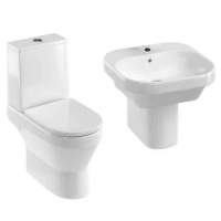 Britton Curve 2 4 Piece Rimless Toilet & Basin Set