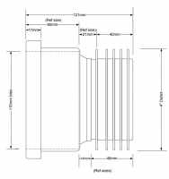 McAlpine White Back To Wall Flexible WC Connector With Jubilee Clip - WC-F21R