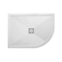 Ultra-Slim 1000mm x 800mm Offset Quadrant Shower Tray & Waste - Right Hand