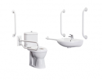 Nuie Doc M Pack - Disabled Bathroom High Toilet, Basin and Grab Rails