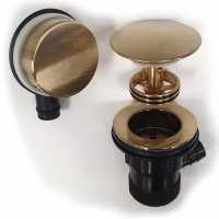 Easyclean Sprung Plug Bath Waste - Brushed Brass - Nuie