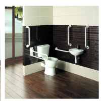 Nuie Doc M Pack - Disabled Bathroom High Toilet, Basin and Grab Rails