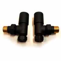 Eastbrook Straight Radiator Valves - Matt White - Pair