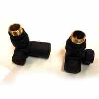 Eastbrook Corner Radiator Valves - Matt White - Pair