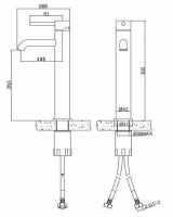 Sagittarius Metro Extended Monobloc Basin Mixer Tap