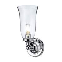 Burlington LED Bathroom Ornate Wall Light with Chrome Base & Opal Glass Tube Shade - ELBL23