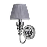 Burlington LED Bathroom Ornate Wall Light with Chrome Base & Silver Chiffon Shade - ELBL25