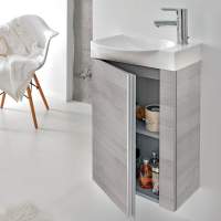 Royo Onix 800mm 2 Drawer Wall Unit & Ceramic Basin in Gloss Grey