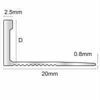 Genesis 12mm Bright Silver Aluminium Quadrant Edge Tile Trim 2.5m