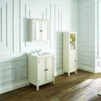 Elation Etienne 600mm Traditional Vanity Unit & Under Counter Basin - Ivory & Ice White