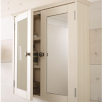 Elation Etienne Traditional Bathroom Mirrored Cabinet - Ivory