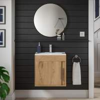 Royo Elegance 455mm Wall Hung Cloakroom Unit with Mirror in Gloss Grey