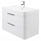 Parade 800mm, White, Wall Mounted Draw Vanity Unit - Nuie