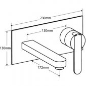 Abacus Orta Wall Mounted Single Lever Basin Mixer Tap