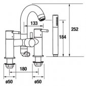 Abacus Ki 3 Hole Chrome Deck Mounted Bath Mixer Tap