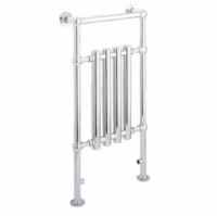 Edwardian Traditional Towel Radiator, 741 x 491, Chrome & White, Holborn London 1855