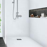 Giorgio Lux Graphite Slate Effect Shower Tray - 1200 x 900 - Concealed Waste